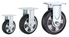 Колесная опора усиленная промышленно-большегрузная  обрезиненная неповоротная  100мм  ST-151